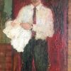 Young Father  oil on board  34cm x 20cm